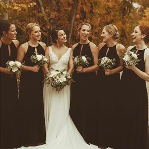 Floor Length Black Bridal Dress